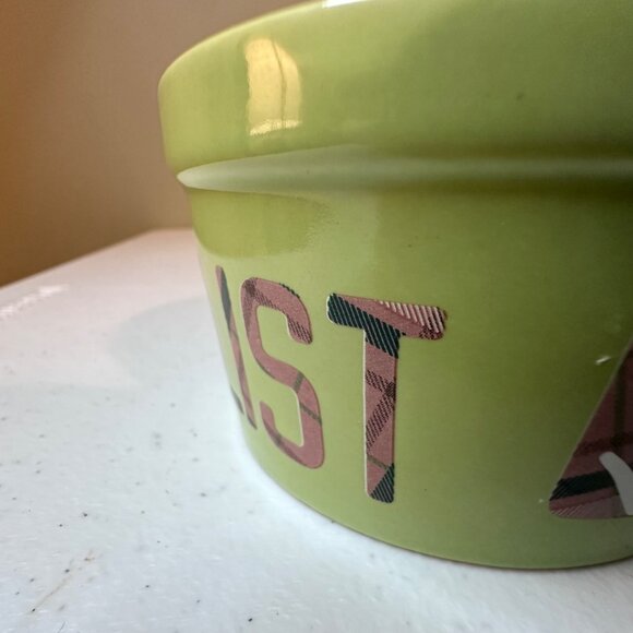 Christmas Holiday Themed Bowls Santa's Nice List and Naughty Plaid Design Winter - Picture 7 of 7